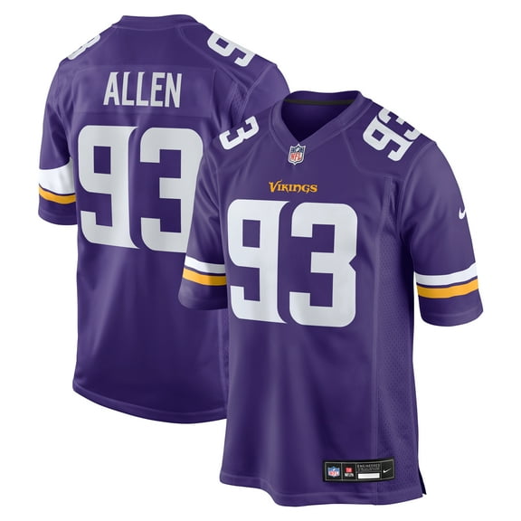 Men's Nike Jonathan Allen Purple Minnesota Vikings Team Game Jersey