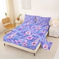thumbnail image 2 of Erosebridal Teens Chic Flowers Bed Sheets 4pcs,Girls Spring Garden King Sheets,Pink Purple, 2 of 5