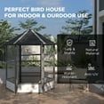 thumbnail image 5 of PawHut 69" Large Wooden Hexagonal Outdoor Aviary Flight Bird Cage With Covered Roof, Light Gray, 5 of 9