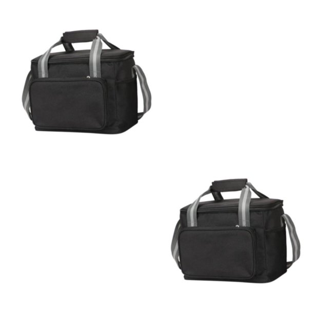 Wosthever Bolsa impermeable para almuerzo, bolsa de tela Oxford para picnic, para oficina, picnics, color negro Negro 2piezas