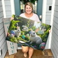 thumbnail image 2 of Easter Bunny Pattern Soft Velvet Carpet Festive Atmosphere Cute Decoration A Must Have Carpet For A Warm Home 40X60CM A4, 2 of 4