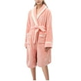 thumbnail image 2 of BLTIBY Womens Bathrobe Soft Kimono Robes with Belt Terry Cloth Bathrobe Knee Length Bath Gown Solid Color Warm Home Clothes with Pockets Pink XL, 2 of 6