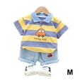 thumbnail image 2 of Minnieouse estilo informal para niños, patrón de rayas, cuello vuelto, camisa, pantalón, conjunto de fiesta, niños, niñas, Tops, conjuntos de ropa Amarillo 90cm, 2 of 6