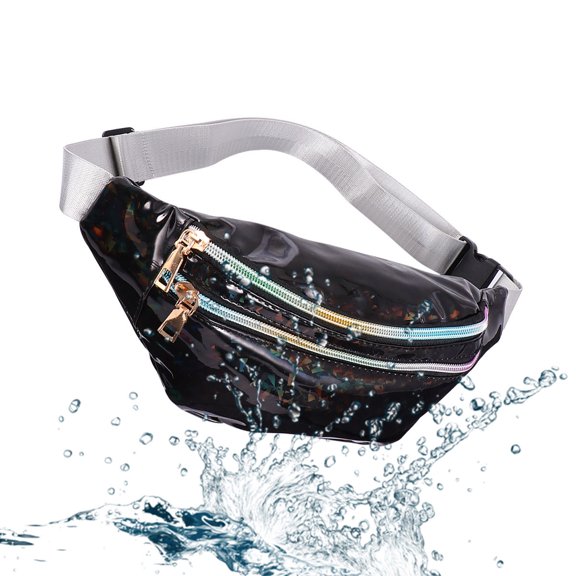 FOMIYES Black Waist Pack Crossbody Bag for Small Essentials, and Lightweight Travel Pouch