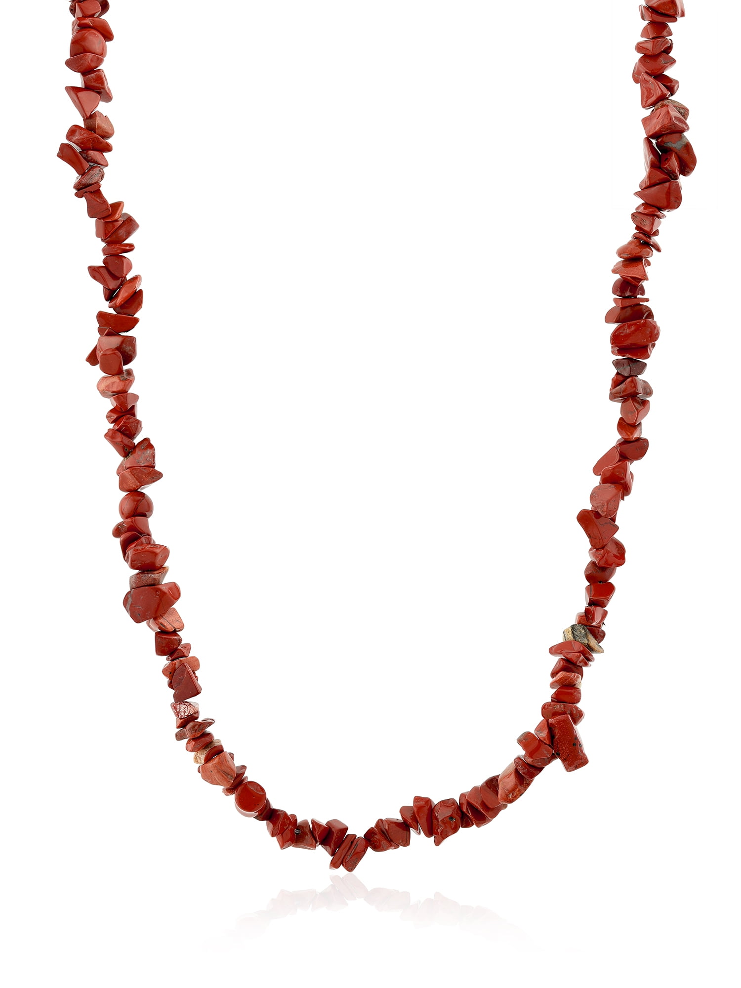 Gem Stone King 34 inch Simulated Red Jasper Chip Necklace 273.00 Carat