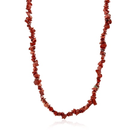 Gem Stone King 34 inch Simulated Red Jasper Chip Necklace 273.00 Carat