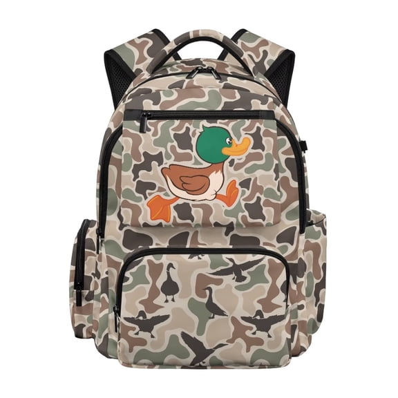 KUIFORTI Camo Duck Print Kids School Bag Comfortable Bookbag for Elementary and Middle School Daily Use Comfortable Girls Backpack with Adjustable Straps