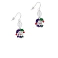 thumbnail image 2 of Delight Jewelry Silvertone Mardi Gras Jester Silvertone Leaf French Earrings, 2 of 5