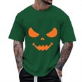 thumbnail image 2 of ZHOGXU Men's T Shirts Pumpkin Graphic Print Short Sleeve Round Neck Loose Fit Comfortable Tee For Casual Daily Wear,Green,S, 2 of 4