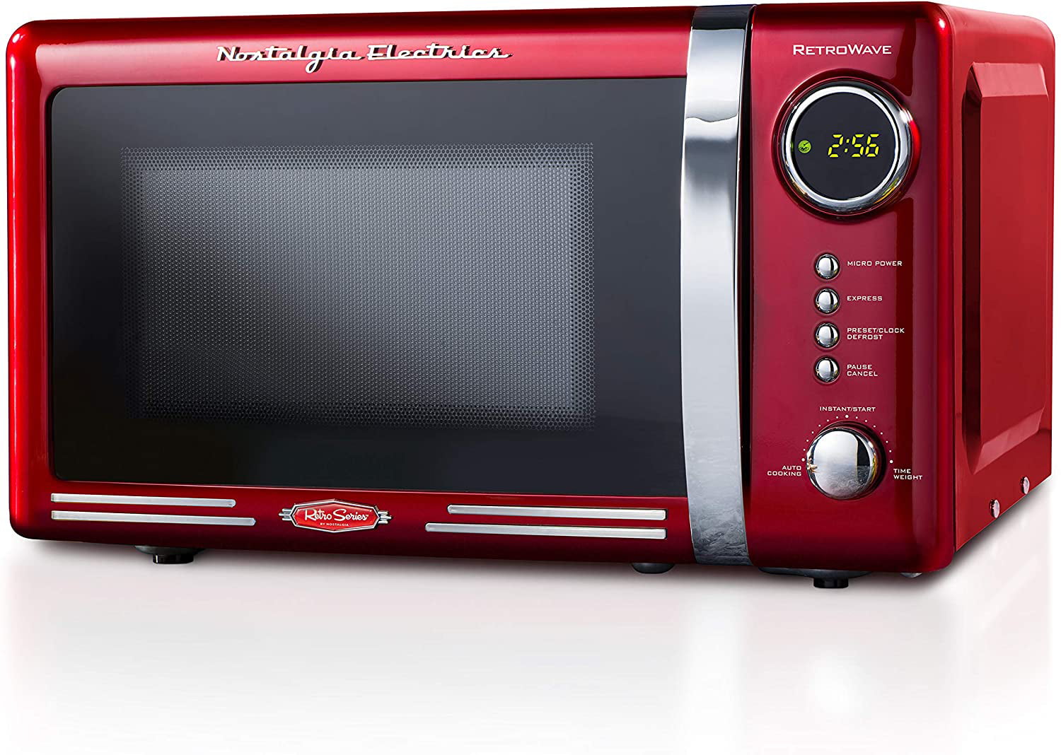 Nostalgia RMO7RR Retro 0.7 cu ft 700-Watt Countertop Microwave Oven, 12