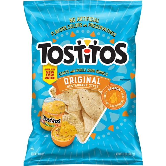 Tostitos Restaurant Style Original Tortilla Chips, 12 oz Bag