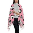 thumbnail image 2 of Lsque heart with cow Pattern Women's Traditional Scarf Wrap Tassel Shawl Fringes Neck Head Shawl Retro Scarf, 2 of 8