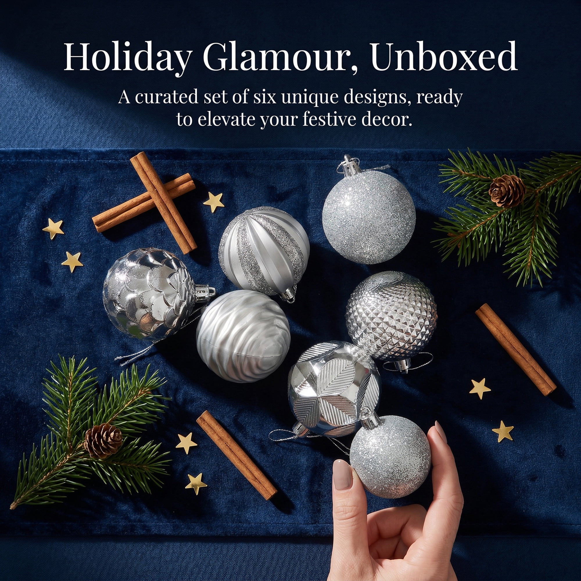 Unique Bargains 6Pcs Painted Electroplated Balls Shatterproof Ornaments White 2.4"