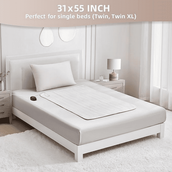 Electric Heated Mattress Pad Mini Twin Size, 31" x 55", Bed Warmer, 9 Heat Settings, 1-12 Hours Auto Off, Deep Pocket, Fast Heating, Machine Washable, Soft and Cozy