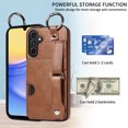 thumbnail image 2 of Allytech Wallet Case for Samsung Galaxy A15, [Card Slot] [Ring Buckle] [Adjustable Wristband with Snap Buckles] Premium PU Leather Kickstand Shockproof Case Cover for Women Men - Brown, 2 of 10