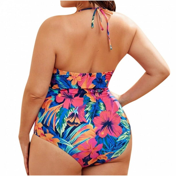 Pisexur Women's Plus Size One Piece Swimsuits Tummy Control