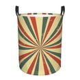 thumbnail image 1 of DouZhe Grands Paniers à Linge Pliables Imperméables, Lignes Rétro Sunburst Imprime Circular Hamper avec Poignées, 1 of 6