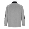 thumbnail image 6 of UVEASISHA Men's Fall Pullovers Casual Quarter Zip Stand Collar Sweatshirt Contrast Color Long Sleeve Oversized Sweatshirts with Elbow Patches Gray XXL, 6 of 6