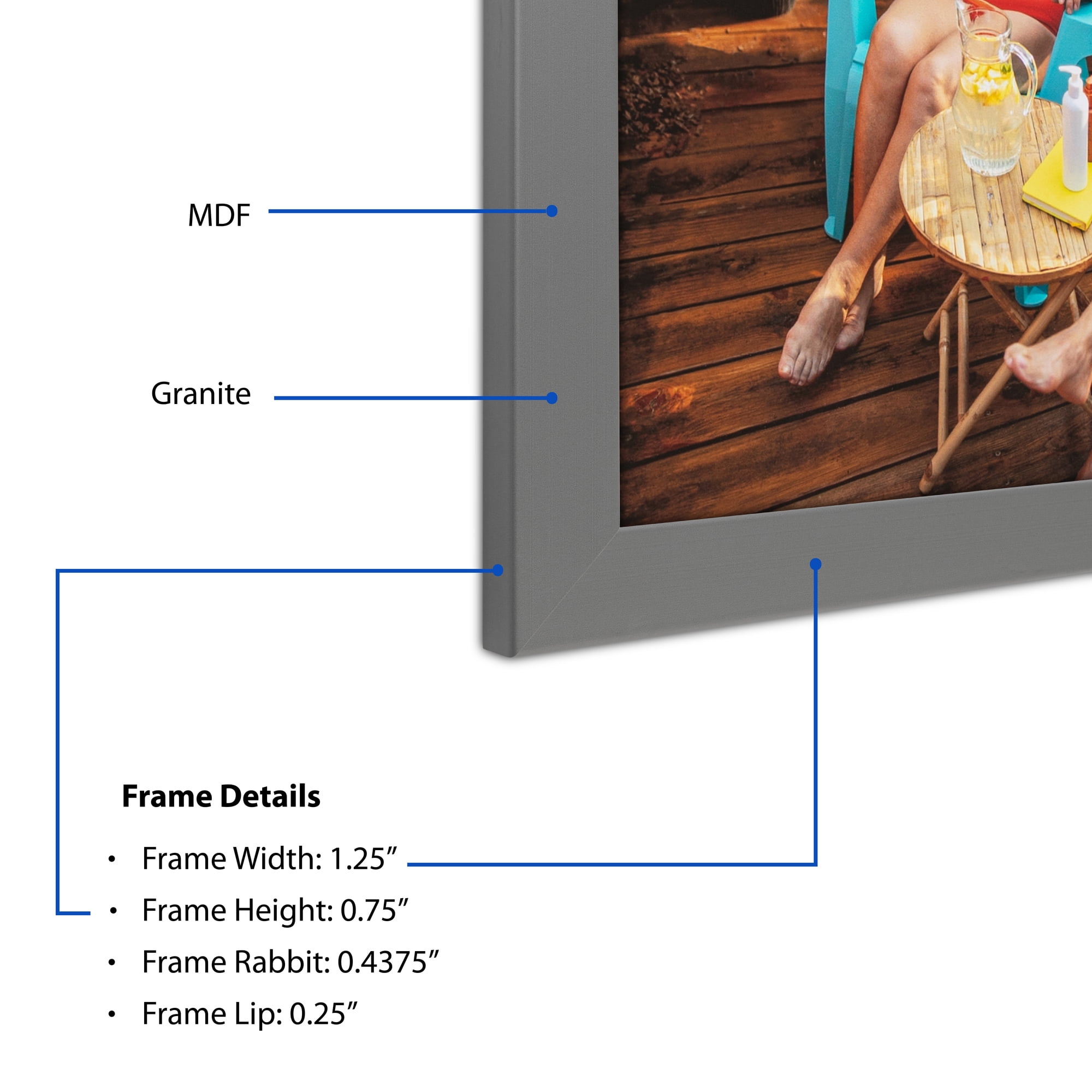 ArtToFrames 30" x 30" Granite Picture Frame, 30x30 inch Multi MDF Poster Frame (WOM-5360),  Pack