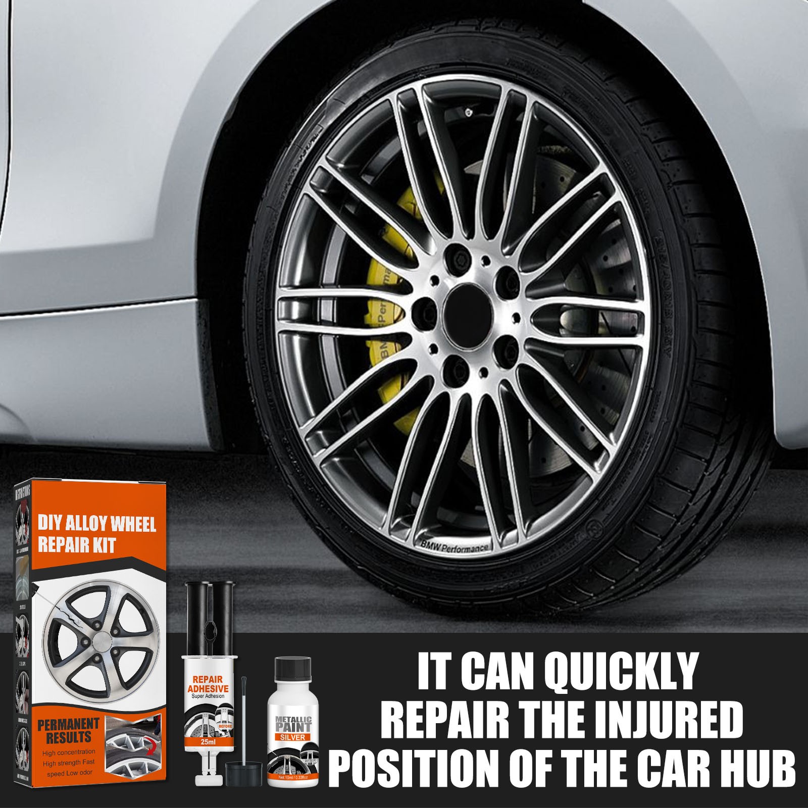 Universal Alloy Wheel Rim Scratch Repair Kit For Car Scratch Fix Quick