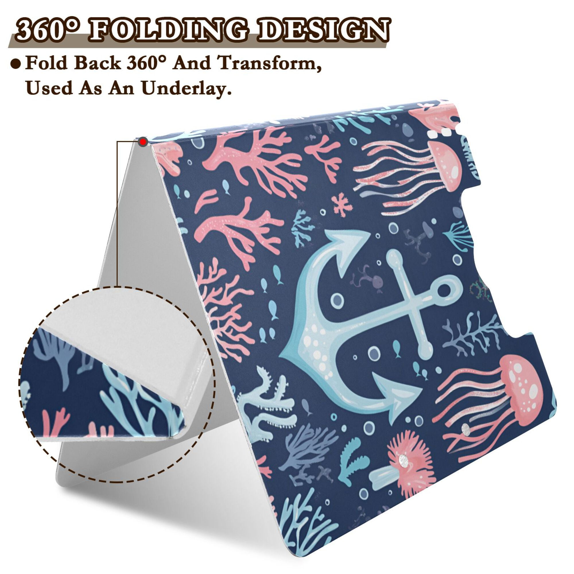 FORMRS A4 Clipboard Folder with Pen Holder Horizontal Foldable School Office Binder, Light Blue Anchor