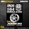 thumbnail image 1 of BNDS 1/64 ABS Wheels Rubber Tires by WHITE Assembly Rims Modified Parts JDM VIP Style for Model Car Vehicle 4pcs Set S BC26404S-WH, 1 of 5