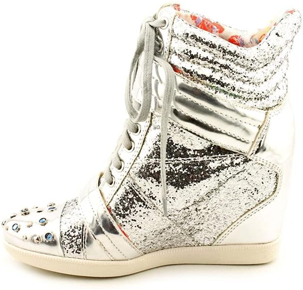 Boutique 9 Nevan1 Women's High Top Fashion Sneakers Shoes, Silver - image 2 of 5