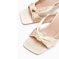 thumbnail image 4 of FSJ Women Fashion Bowknot Square Open Toe Stilettos Thin High Heels Mules Rhinestone Slip On Sandals Backless Sexy Summer Slides Shoes Size 11 Champagne, 4 of 4