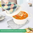 thumbnail image 3 of Yayeee Pot Holders Kitchen Heat Resistant with Pocket 7"x9.8" Cotton Oven Cooking Hot Pads, Pink Cubes, 3 of 7