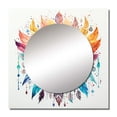 thumbnail image 2 of Designart "Tangerine And Blue Bohemian Dreamcatcher Aquarelle" Dream catcher Blue Large Square Mirror - Square Bedroom Mirror Printed Wall Decor - Traditional Square Printed Wall Mirror Art, 2 of 5