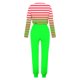 thumbnail image 5 of Puntoco Traje Casual Con Cordón Y Cuello Redondo De Manga Larga Con Estampado Holgado A La Moda Para Mujer Verde M, 5 of 5