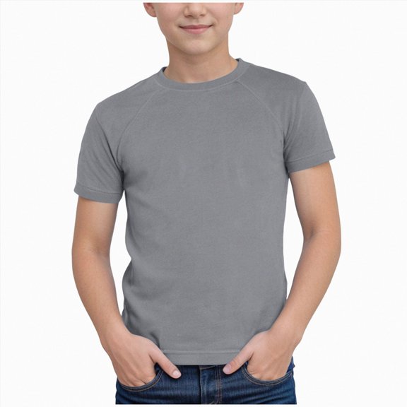Xudanell Boy's Activewear T-Shirts Summer Lightweight Breathable Quick Dry Sports Running Tees Outdoor Playwear Tops for Kids 3-12Y (6-7 Years,Grey)