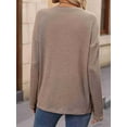 thumbnail image 6 of Womens Henley Long Sleeve Fall V Neck Fashion Dreesy Casual Tunic Sweaters Clothes Trendy Work Outfits Khaki XXL, 6 of 7