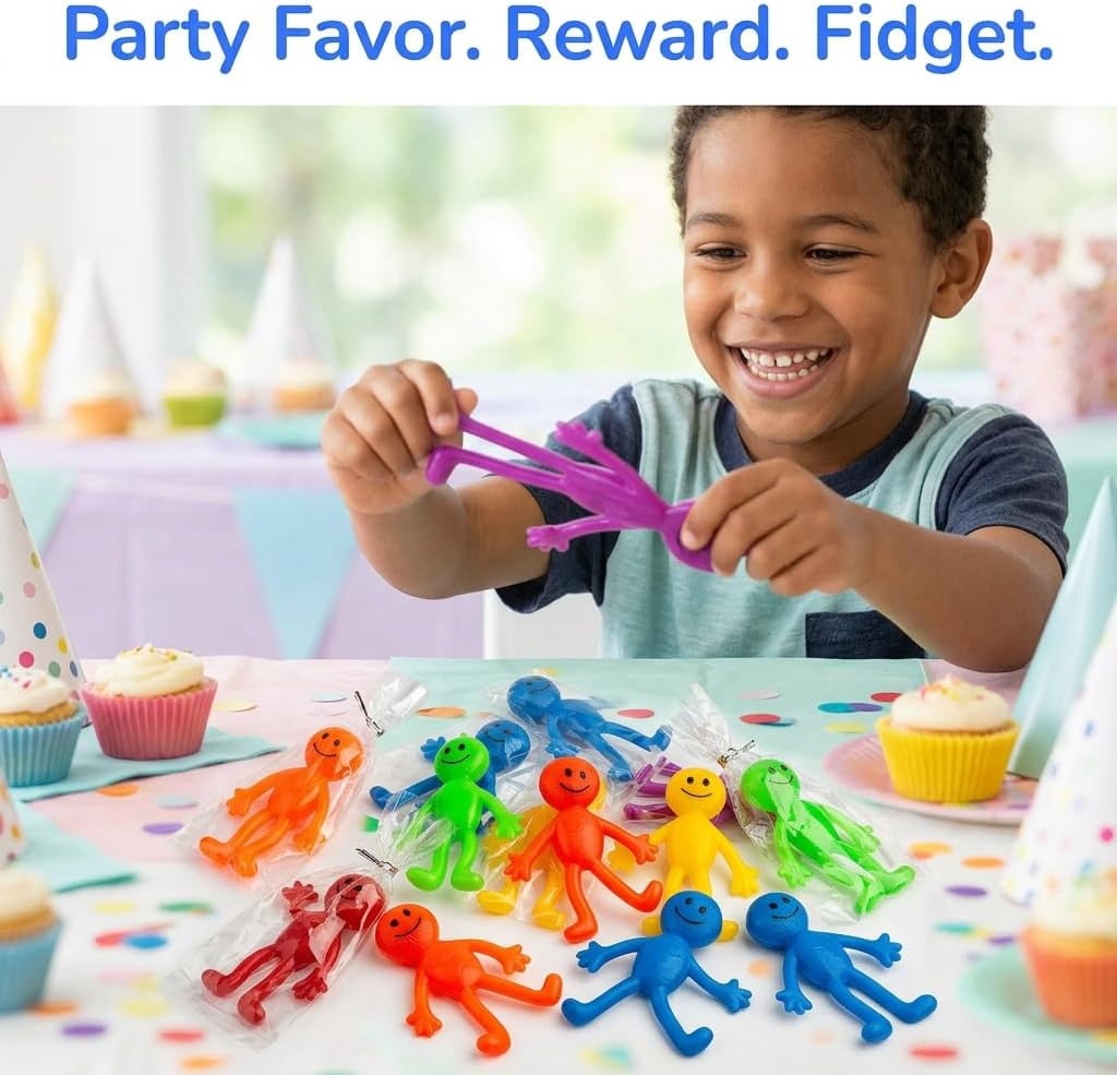 36 Pcs Bendable Stretchy Fidget Toys, Assorted Fun Colors Sticky Sensory Toys, Slimy Gooey Texture, Stress & Anxiety Relief Party Favors, Stocking Stuffer Gifts for Adults