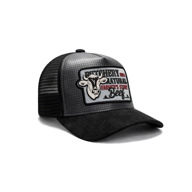 KNITE Gorra Farmer Beef Blue Trucker Hombre Ajustable Estilo Rancho Ganado Agro