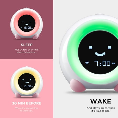 LittleHippo - MELLA All-in-One Alarm Clock with Sleep Trainer for Kids - BLUSH PINK