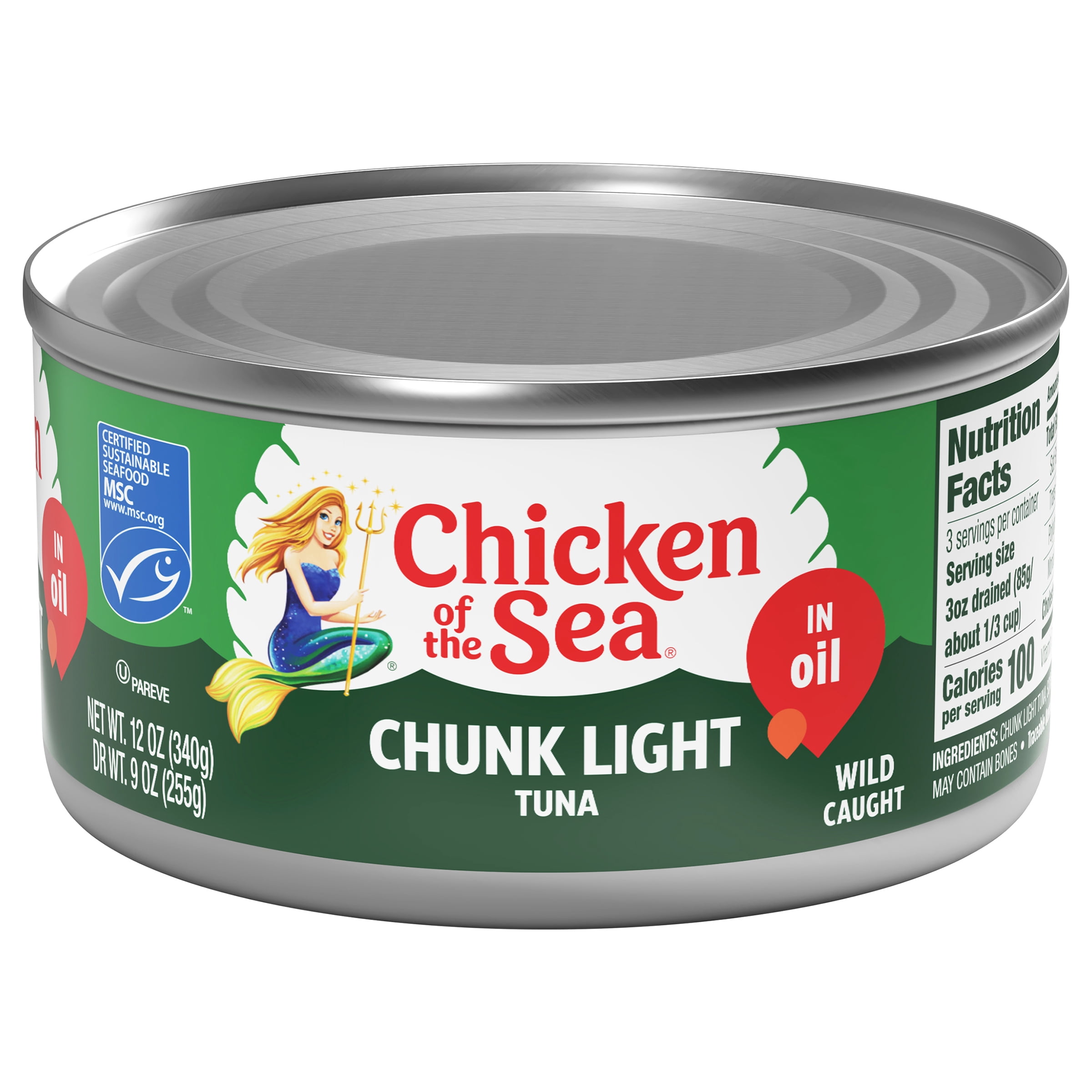 (8 pack) Chicken of the Sea Chunk Light Tuna in Oil 12 oz