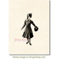 thumbnail image 3 of Deep Red Stamps 3X504409 Cling Stamp-Vintage Skating Girl, 3 of 4