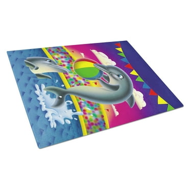 Carolines Treasures APH0417LCB Dolphins performing for the crowds Glass Cutting Board Large 12H x 16W multicolor
