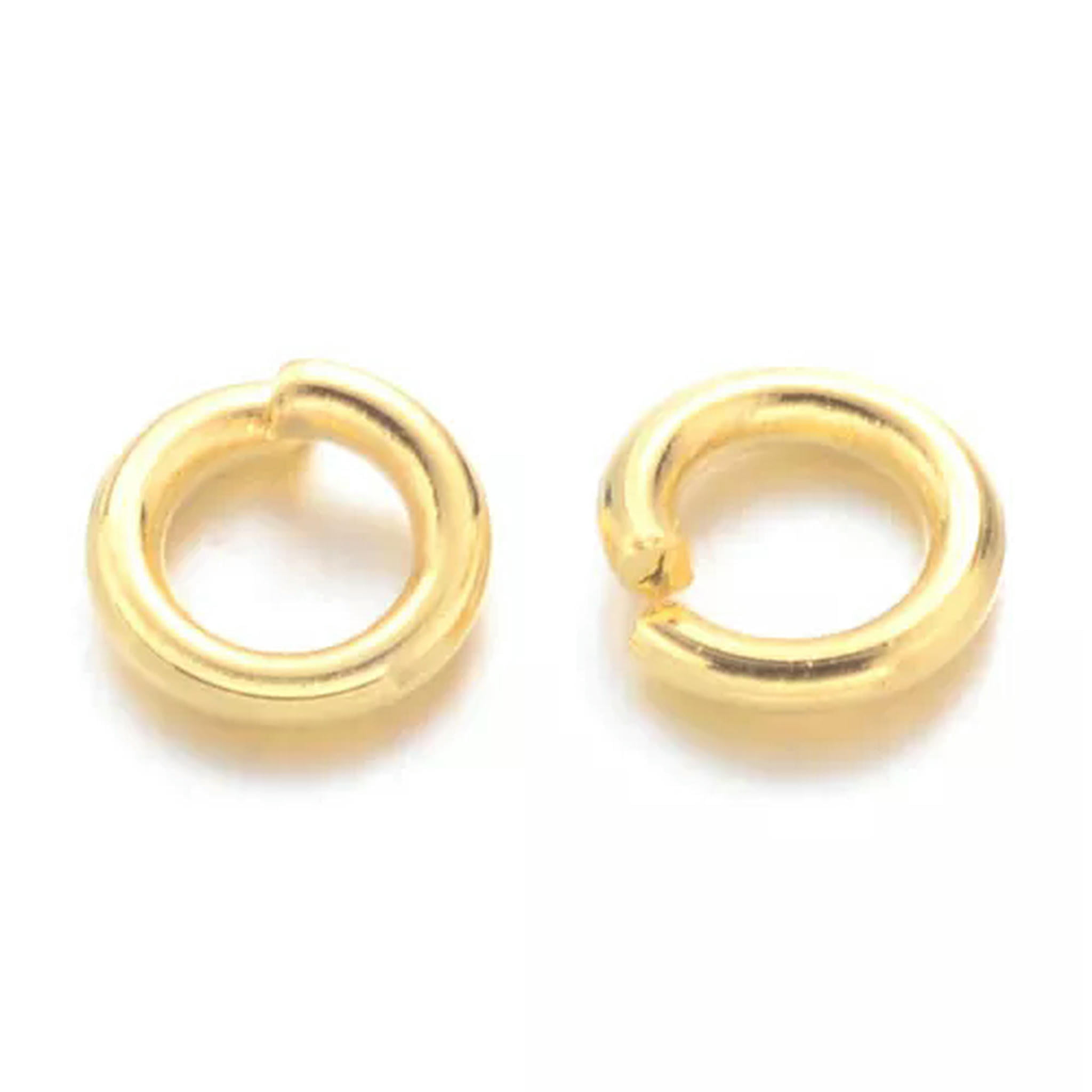 EOEMY 11000Pcs/500G Brass Open Jump Rings Close But Unsoldered Loop Jewelry Making 4mm-Golden