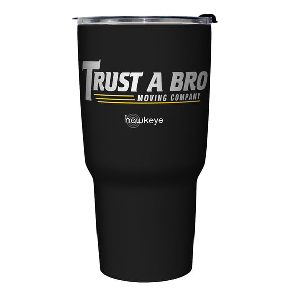 Marvel Hawkeye Trust a Bro Moving Company Logo Stainless Steel Tumbler w/Lid Black / Trust 27 oz.
