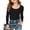 Black, variant on Girls Long Sleeve Shirts Ribbed Layering Tops U Neck Slim Fit Basic Tee Undershirts Soft Stretchy For Ages 5-16 Years Dark Green,5-6 Years