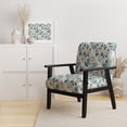 thumbnail image 2 of Designart "Patterns Of Tranquility II" Blue Floral Upholstered Accent Chair - Cottage Arm Chair For Bedroom, 2 of 7