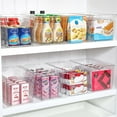 thumbnail image 4 of Clear Plastic Storage Bins for Pantry Food Storage Containers with Handle for Cabinet Kitchen Countertops Cupboard Fridge Pantry Organizers Large, 4 of 9