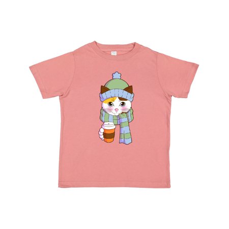 

Inktastic Cute Calico Cat in Scarf and Hat Gift Toddler Boy or Toddler Girl T-Shirt
