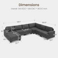 thumbnail image 2 of HONBAY Modular Sleeper Sofa Corduroy L/U Shaped Couch Bed Sectional 6-Seater with Storage Ottoman for Living Room, Grey, 2 of 11