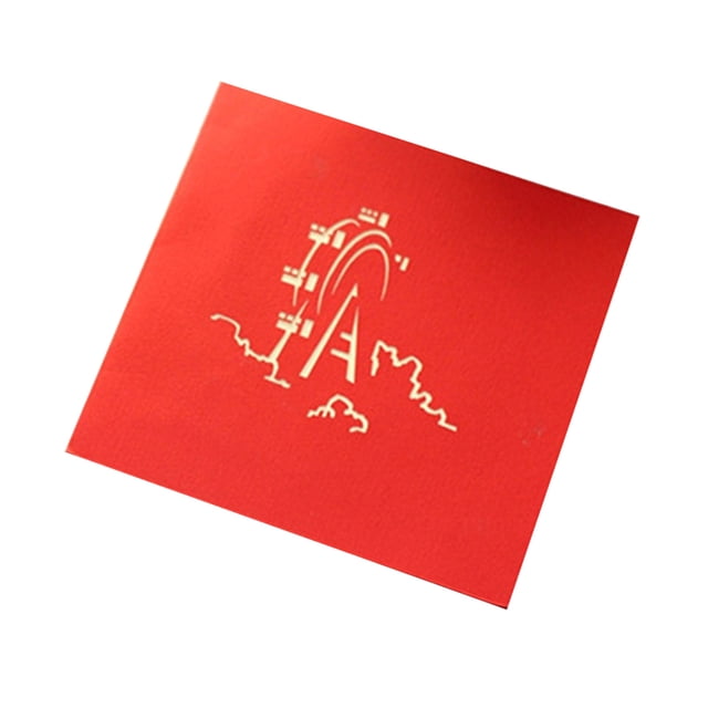 3D Pop-Up Greeting Card with Ferris Wheel Design for Birthday Gift, Includes Envelope and OPP Bag
