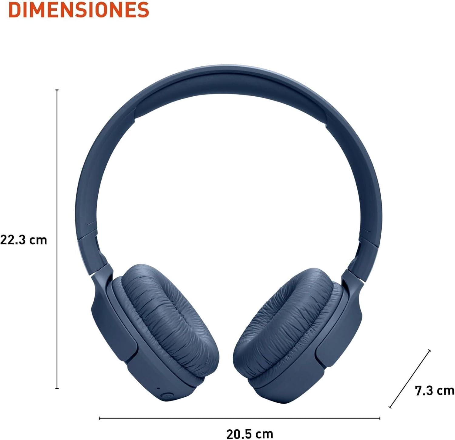 Open Box JBL Tune 520BT - Wireless on-ear headphones - Immerse in JBL Pure Bass sound wherever you go. - Blue