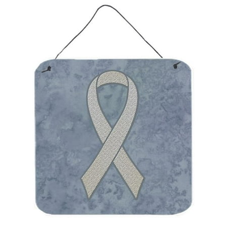 Clear Ribbon for Lung Cancer Awareness Aluminium Metal Wall or Door Hanging Prints, 6 x 6 (Best Way To Clear Lungs)