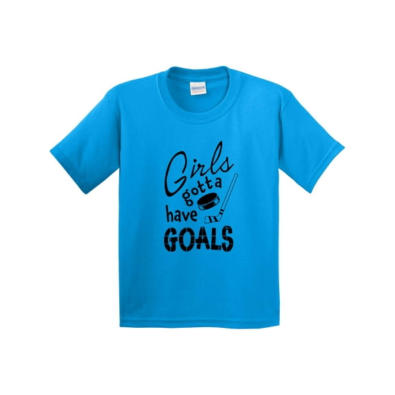 Inktastic Girls Gotta Have Goals Hockey Player Youth T-Shirt